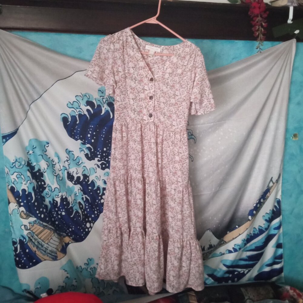 Light Pink Midi Floral Dress